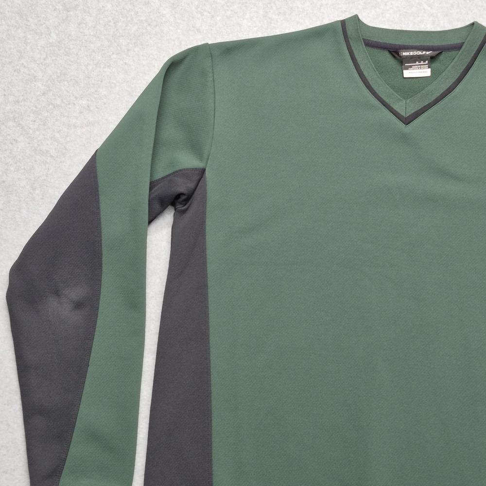 Nike Golf Therma-Fit Sweater Mens M Green Black Colorblock Performance Pullover - Picture 6 of 16
